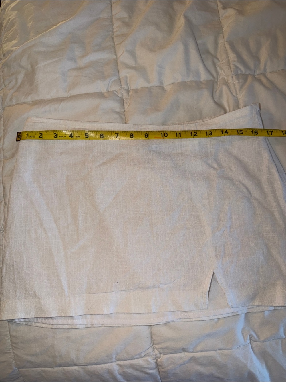 White Linen Blend Skirt